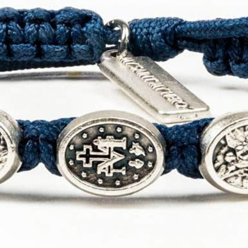 Protection Bracelet Silver Medals Faith Medjugorje Adjustable Unisex Gift